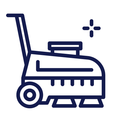 Icon einer Reinigungsmaschine mit einem Glanzstern