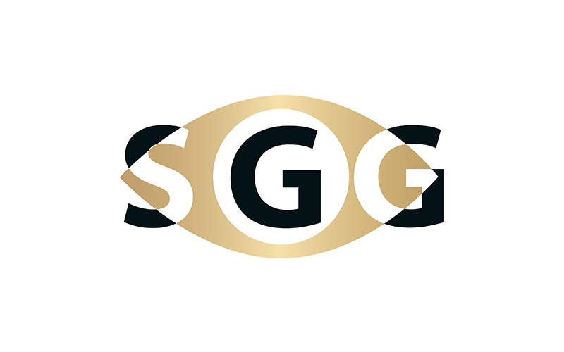 Logo von SGG in Gold und Schwarz