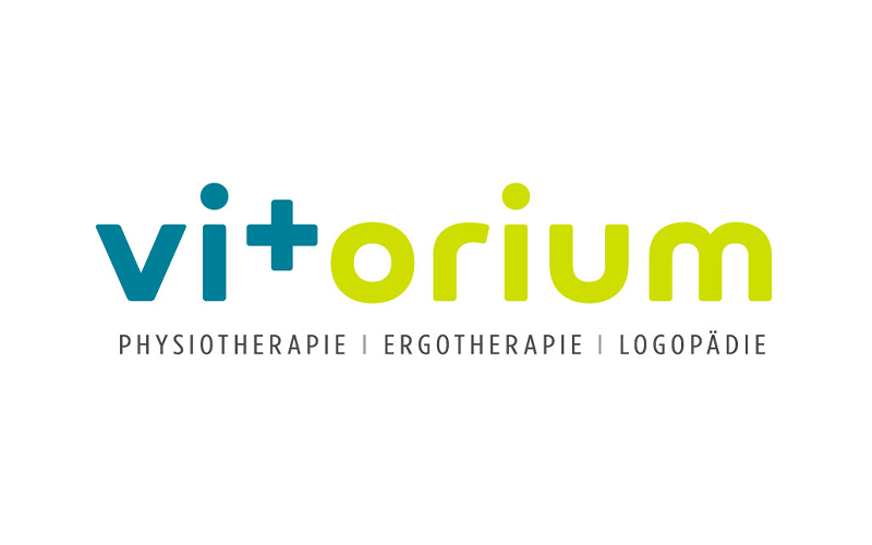 Logo von vi+orium Physiotherapie Ergotherapie Logopädie in zwei verschiedenen Grüntönen